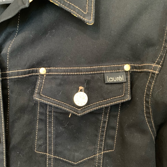 LAUREL black ‘jean jacket styling’ size medium made in Italy - Picture 3 of 7
